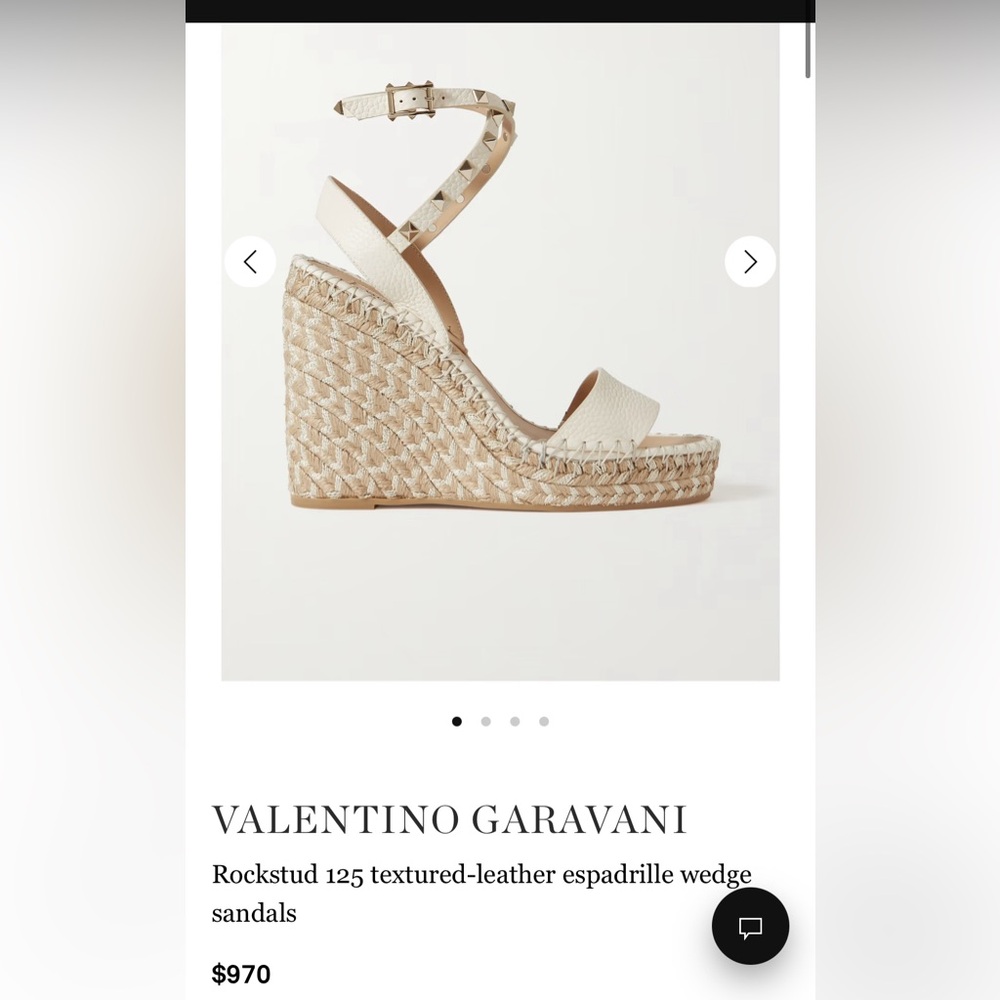 Brand New Size 37 Never Been Worn Ivory Valentino Rockstud Wedge